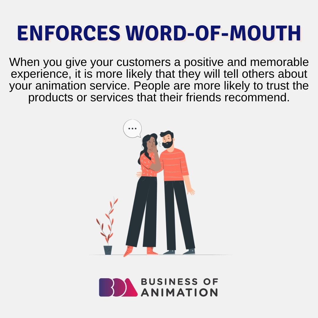 animationbiz's tweet photo. 4. Establishes relationships and loyalty
5. Enforces word-of-mouth
#AnimatedMarketing #MotionMarketing #AnimationAdvertisement #MotionGraphicsAdvertisements #AnimationBusiness #AnimatedBusiness #AnimatorsBusiness #AnimationStudio #AnimationStudios https://t.co/C36a6gpIOo