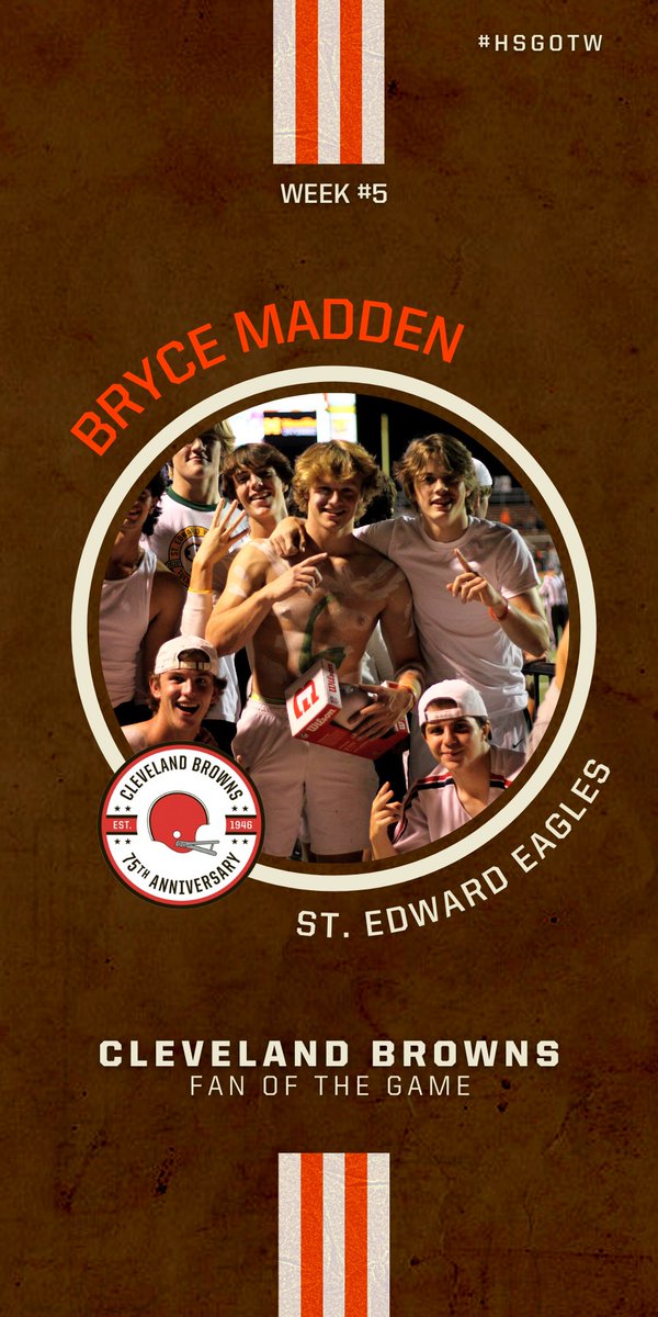 @enovitch2022 <a href="/SEHS_FOOTBALL/">St. Edward Football</a> <a href="/SEHS_Spirit/">The Madhouse</a> <a href="/sehsathletics/">St. Edward Athletics</a> <a href="/Browns/">Cleveland Browns</a> <a href="/OHSAASports/">OHSAA Sports</a> <a href="/OhioCAT1/">Ohio CAT</a> <a href="/BrownsGiveBack/">BrownsGiveBack</a> <a href="/christian_r4mos/">Christian Ramos</a> <a href="/MichaelKilbane3/">Michael Kilbane</a> <a href="/dakota_jonke/">Dakota Jonke #18</a> <a href="/nflplayfootball/">NFL Play Football</a> Congratulations to the #HSGOTW- “Fans of the Game”

Trent Marsh (<a href="/MassillonVI/">Village Idiots</a> ) &amp; Bryce Madden (<a href="/SEHS_Spirit/">The Madhouse</a> )
 

Your school spirit was ELECTRIFYING last night 🔋