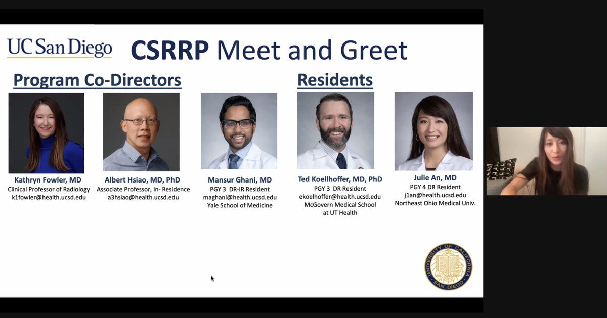 Thank you <a href="/chemshift1/">kathrynfowler</a> <a href="/HsiaoMDPhD/">Albert Hsiao 蕭, MD, PhD, FNASCI, FSCMR, FAHA 🐳</a>, and T32 #RadRes <a href="/JulieAnMD/">Julie An</a> <a href="/MansurGhani/">Mansur Ghani, MD</a> <a href="/tedkoellhoffer/">Ted Koellhoffer, MD, PhD</a> for holding the virtual open house; <a href="/UCSDRadRes/">UCSDRadRes</a> T32 track! 

@RadApplWG2022 <a href="/Inside_TheMatch/">Inside The Match</a> <a href="/radiology_rsna/">Radiology</a> <a href="/futureradres/">Future Radiology Residents</a> <a href="/ACRRFS/">ACR RFS - We've Moved! Follow @RadiologyACR.</a> <a href="/RadiologySIG/">Radiology Student Interest Group</a> <a href="/SAR_RFS/">SAR Resident and Fellow Section</a> #Match2022

1/4