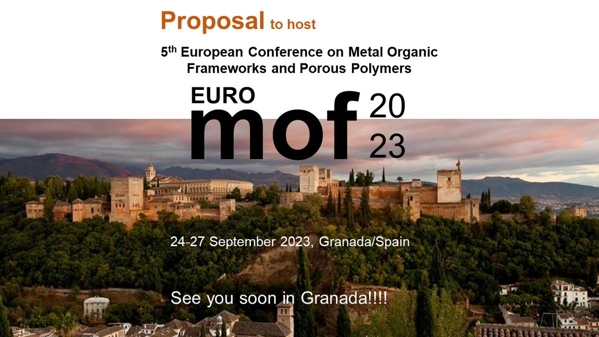 Jorge Navarro (@jorgear_navarro) on Twitter photo Congratulations to EuroMOF2021 organizers! Great job! A great pleasure to take the chance to welcome you in Granada for the next EuroMOF2023 jointly organized with my friends Daniel Maspoch <a href="/WeAreNanoUp/">NanoUp - Maspoch Group</a>, <a href="/NataliaMPadial/">Natalia Muñoz Padial</a> and <a href="/CarneArnau/">arnau carne sanchez</a>! Congratulations to EuroMOF2021 organizers! Great job! A great pleasure to take the chance to welcome you in Granada for the next EuroMOF2023 jointly organized with my friends Daniel Maspoch <a href="/WeAreNanoUp/">NanoUp - Maspoch Group</a>, <a href="/NataliaMPadial/">Natalia Muñoz Padial</a> and <a href="/CarneArnau/">arnau carne sanchez</a>!