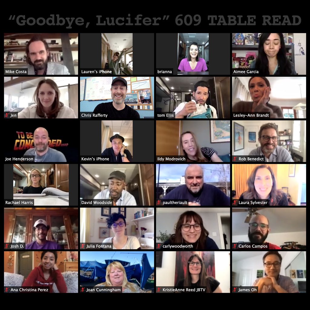 Sadly, our final table reads all happened over Zoom. We made it work. People still laughed. People still cried. #Lucifer 609 #GoodbyeLucifer #behindthescenes #quarantine #LuciferSeason6 @lucifernetflix