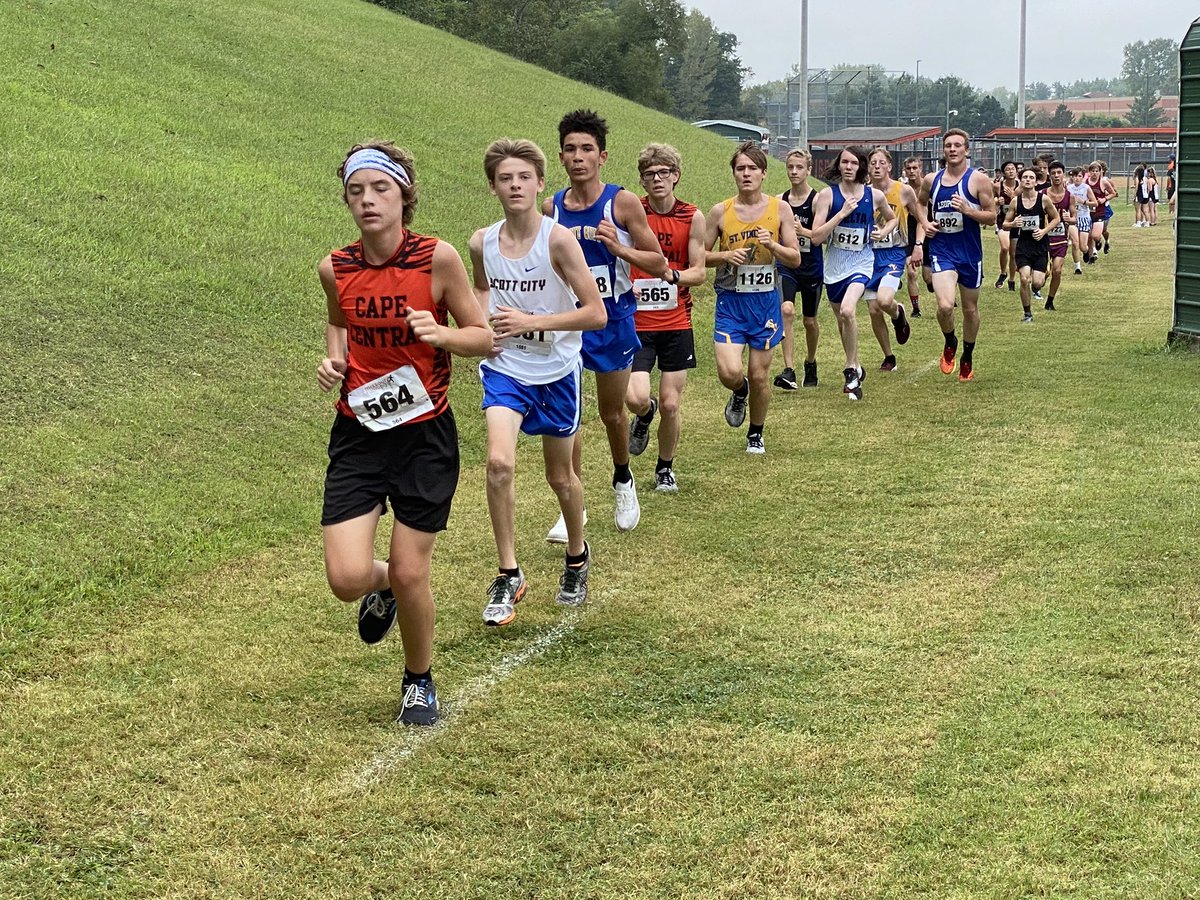 Some of our Cross Country runners at Cape Central this morning. Go Rams!