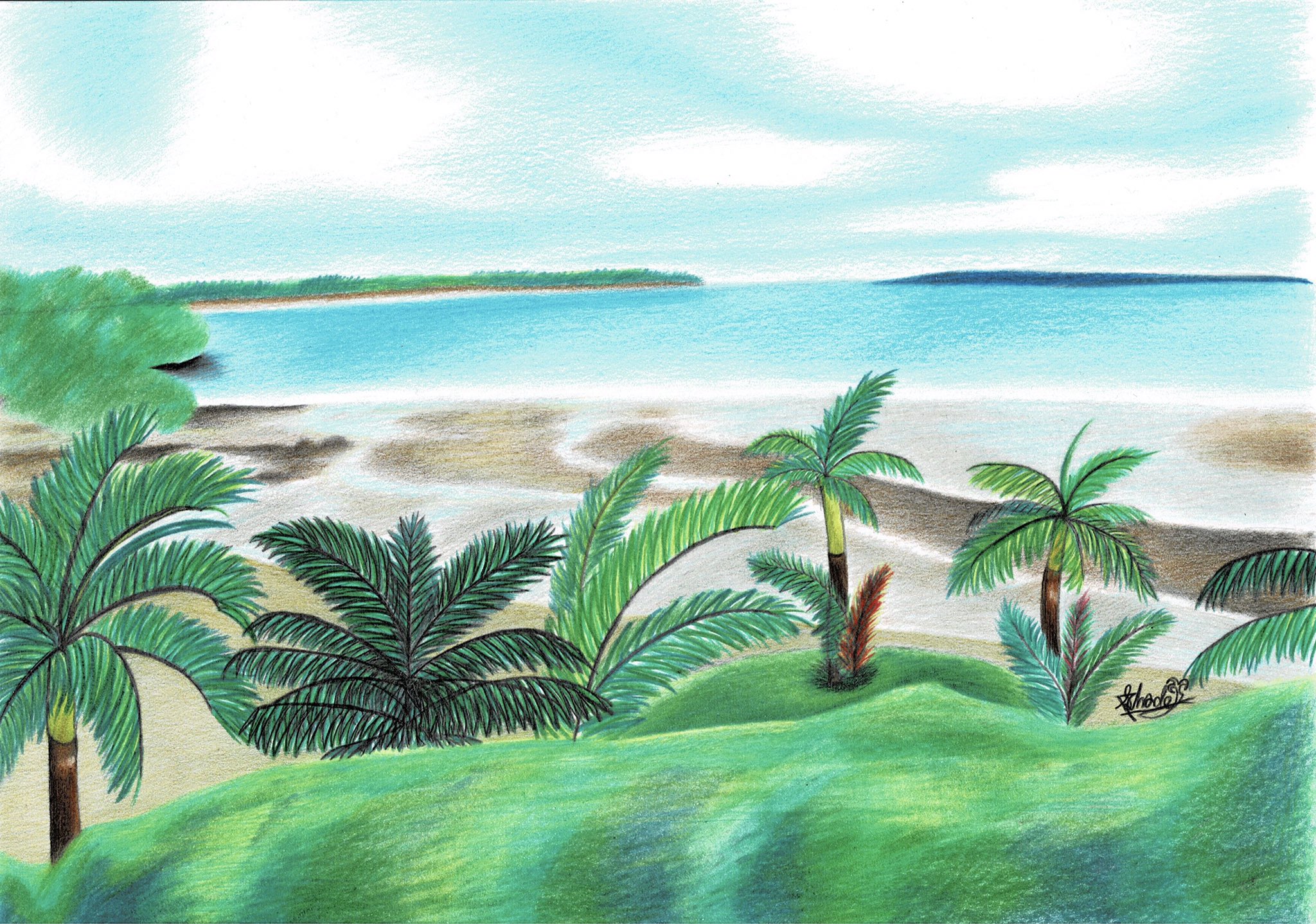 Shade Phantom 青い海 色鉛筆スケッチ Blue Beach Colored Pencil Sketch 色鉛筆スケッチ Coloredpencilsketch 色鉛筆イラスト Coloredpencildrawing アナログ イラスト Analogdrawing アナログ絵 青い海 Bluebeach Beautifulbeach