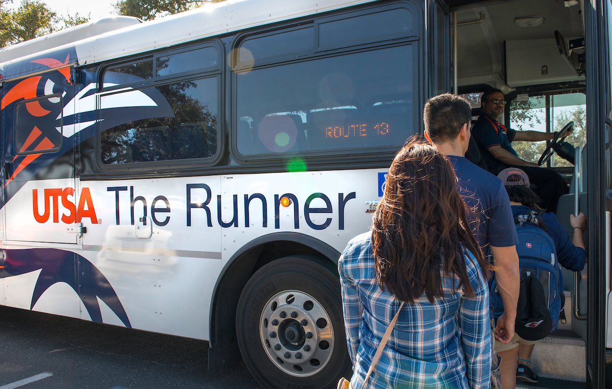 UTSA (@utsa) on Twitter photo Students: Hop on the ’Runner to get to the Dome today. 🏈
Free shuttles will leave the North Paseo Building stop from 2 p.m. until 4:30 p.m.
#UTSA #BirdsUp #PackTheDome
@UTSAFtbl @UTSAStudents @UTSAStuAct <a href="/UTSAHousing/">UTSA Housing</a> Students: Hop on the ’Runner to get to the Dome today. 🏈
Free shuttles will leave the North Paseo Building stop from 2 p.m. until 4:30 p.m.
#UTSA #BirdsUp #PackTheDome
@UTSAFtbl @UTSAStudents @UTSAStuAct <a href="/UTSAHousing/">UTSA Housing</a>