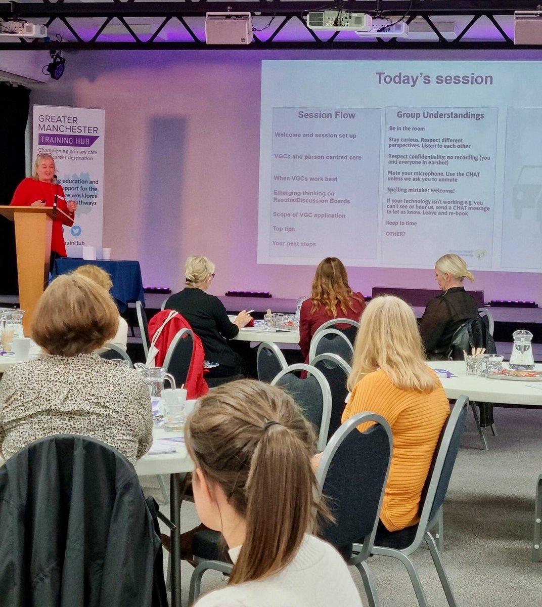 Georgina Craig, Redmoor-ELC partnership director, talking about the value of #videogroupclinics in #generalpractice at the recent @GMTrainingHUB Primary Care Conference in Manchester 
⬇️
 @redmoorhealth @ELCworks @GCAssoc #GMTHConference