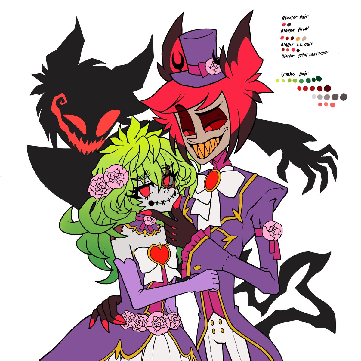 _leviona's tweet photo. Still deciding on which color to go with 😷 #HazbinHotel #HazbinHotelAlastor #HazbinHotelOC #alastor https://t.co/tazeQlUGxj