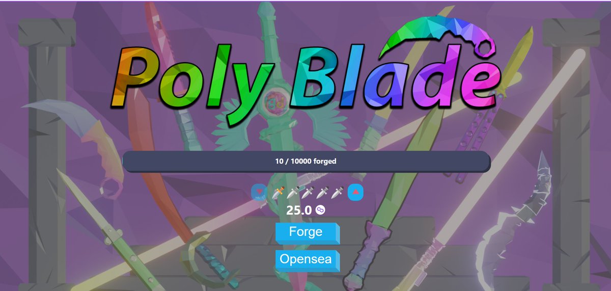 0xPolyForge's tweet image. PolyBlade #NFTs are live on polyforge.eth.link!

Now also on #opensea: opensea.io/collection/pol…

#NFTs #nftcollectors