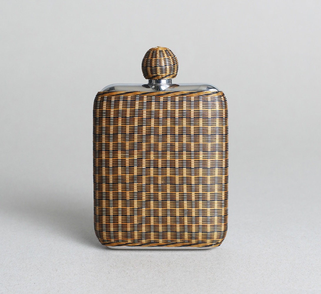 Excited to share the latest addition to my #etsy shop: Vajra Hip Flask with Handweaving Fine Bamboo Filaments Cover and Funnel | Alcohol Flask | Whisky Flask etsy.me/3zlVsc1 #beige #hipflask #whiskyflask #alcoholflask #travelflask #alcoholcontainer #giftforman