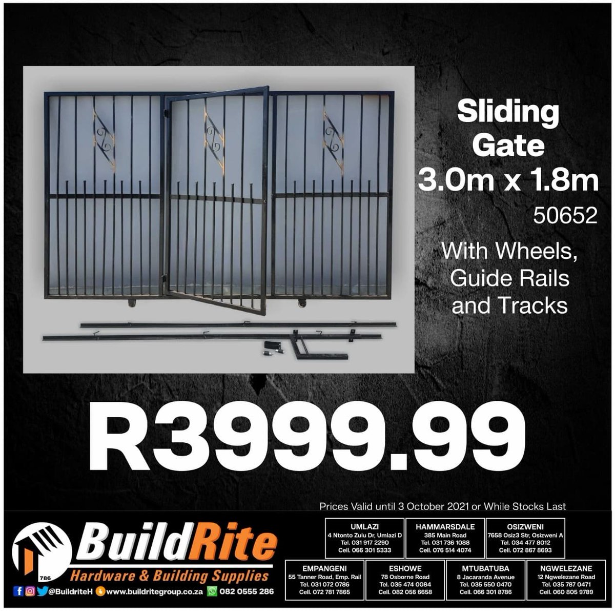 BuildriteH's tweet photo. Check out our wide Range of Gates available at all BuildRite Hardware Stores .Style your home the Rite way...
#sale #special #Gates #meshgate #slidinggate https://t.co/EGofbR00lm