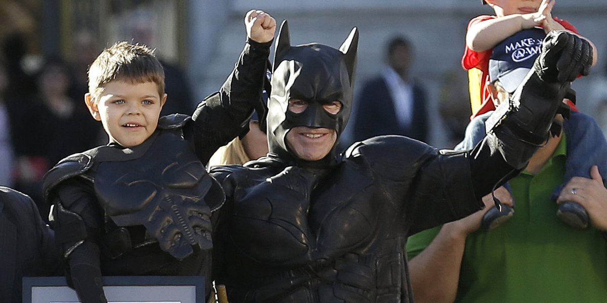 pilarwish's tweet photo. This will forever be my favorite Batman and Batkid!

#BatmanDay #batkid #sfbatkid @sfbatkid @SFWish https://t.co/c5piUEFMn7