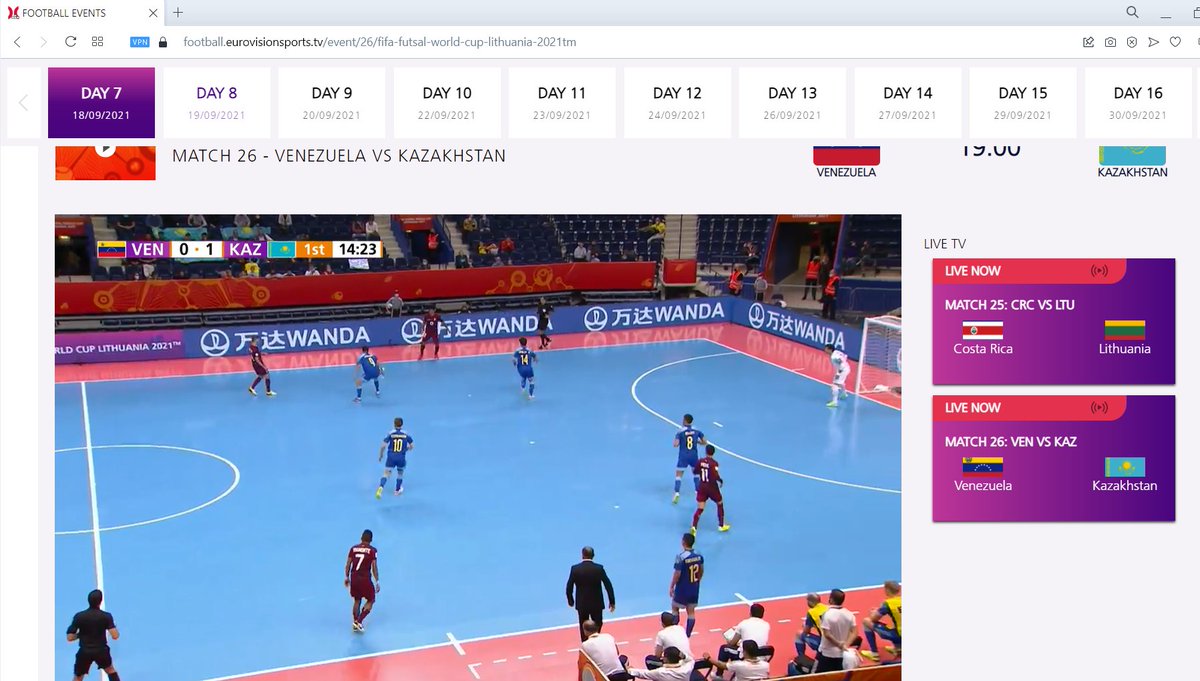 Servicio a la Comunidad Futsalera:
¿Cómo ver todos los partidos del Mundial? 
(desde cualquier país) 📺🌎
1- Bajarse el navegador Ópera
2- Arriba a la izquierda, activar la VPN
3- Este es el link (todos los partidos en vivo y quedan grabados) &gt; football.eurovisionsports.tv/event/26/fifa-…
#FutsalWC