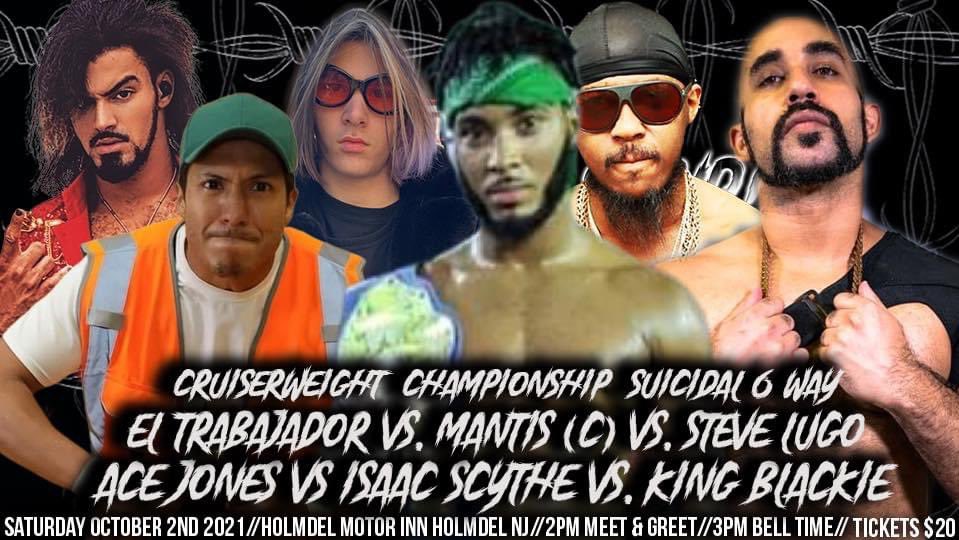 <a href="/SWFLive/">SWF Live LLC</a> returns to Holmdel on 10/2

Brand new SWF Cruiserweight Champion Mantis defends his title against 5 others looking for a shot.

<a href="/AceHitmanJones/">エース𖤐</a> @ElTraba68317385  
@KingBlackiePro <a href="/steven_lugo_/">Steve The Body Lugo</a> 

Tickets start at just $20
eventbrite.com/e/swf-wrestlin…