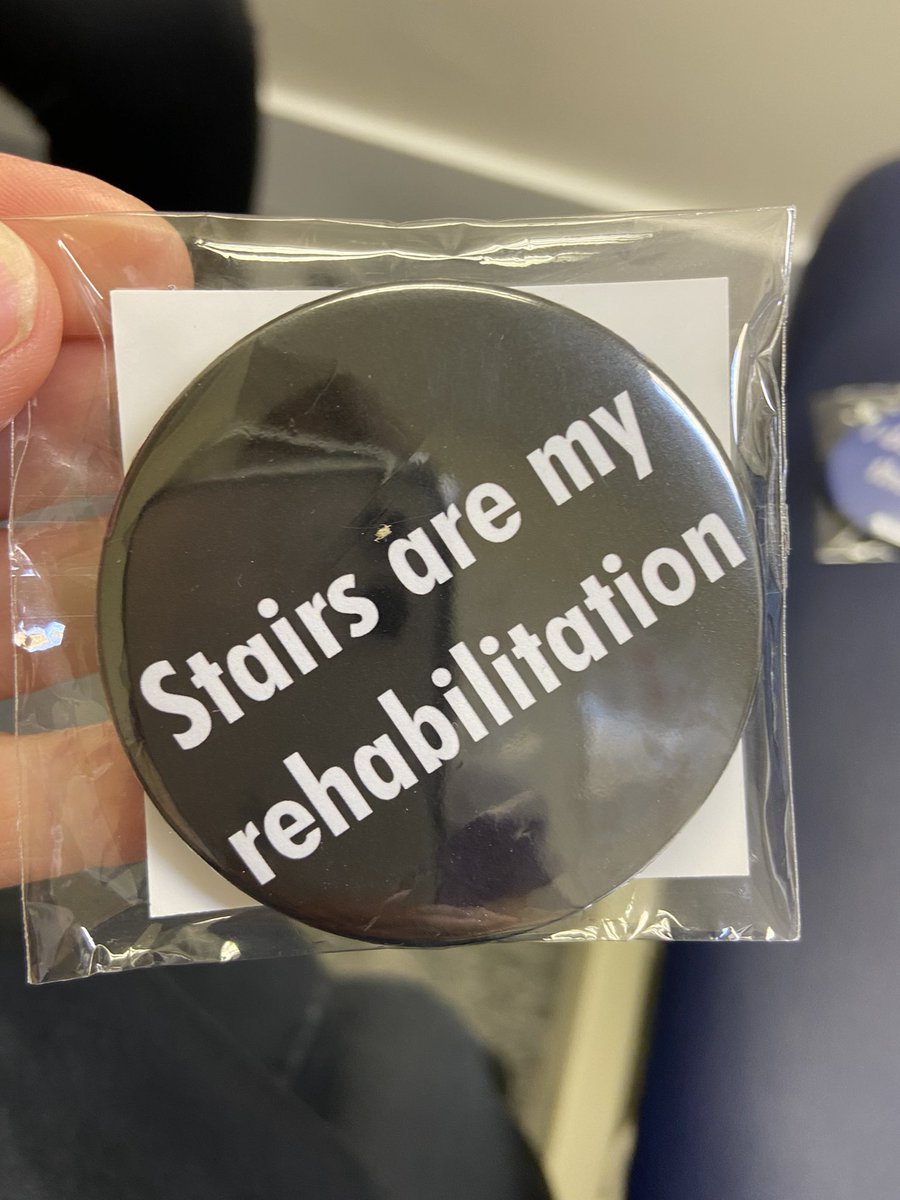 Love this badge given to one of my clients-she got fed up with being told where the lift is. Her goal is any stairs, anywhere…even the fancy ones at Buckingham Palace! <a href="/buckinghamroyal/">Buckingham Palace</a> #empowerment #neurorehab #lifeafterstroke #patientcentredgoals