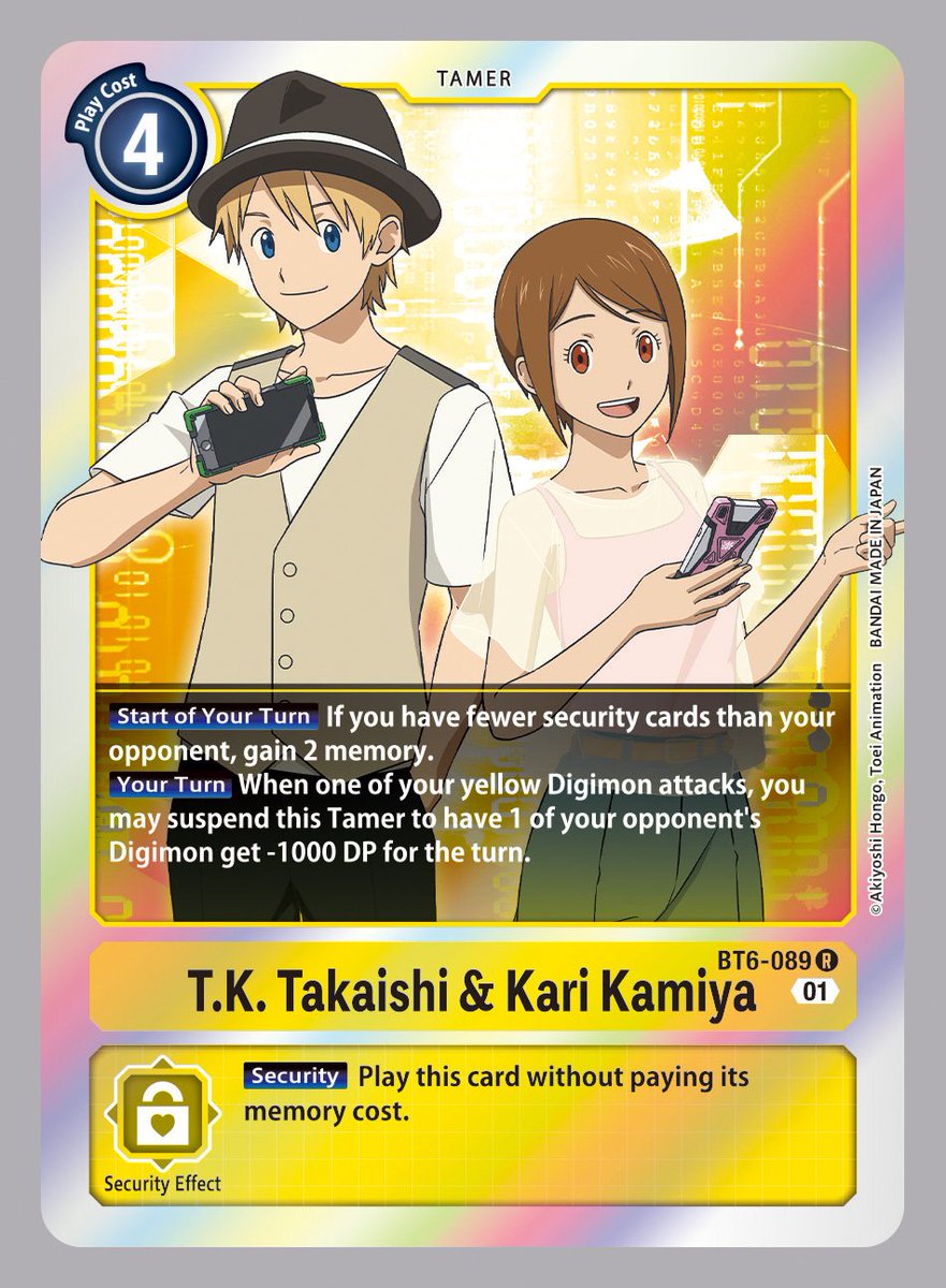 Double Diamond- [BT06] Previews] Next are BT6-089 T.K. Takaishi \u0026 Kari  Kamiya, BT6-090 Izzy Izumi \u0026 Joe Kido, and BT6-091 Sora Takenouchi \u0026 Mimi  Tachikawa! -Double Diamond- [BT06] pre-release launches in October, image size:881x1200