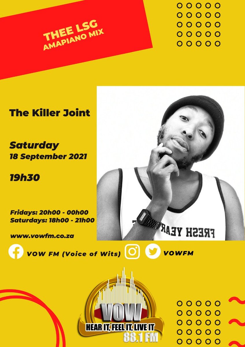 RealDjSonyce's tweet image. [UP NEXT] #MzansiLocalHour  Part 2 - Amapiano by 
@theee_lsg
 
Yonke into iright? Dilo stofong one way!

Some Amapiano jams for your soul. Tune in via vowfm.co.za OR 88.1 FM 

#TheKillerJoint #VOWFM11 #SoundsOfSpring 
@RealDjSonyce