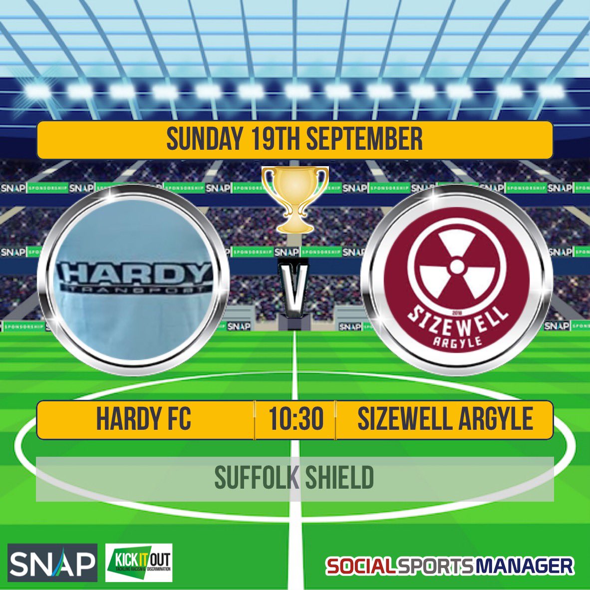 After a week off , Hardy are at home tomorrow in the <a href="/SuffolkFA/">Suffolk Football Association</a> Shield against <a href="/SizewellA/">Sizewell Argyle 😡</a> 

#hardysss
#upem