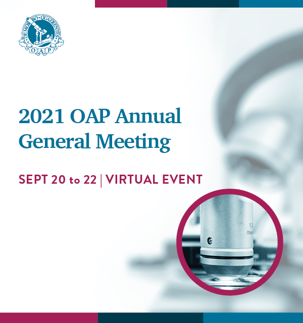 Only 2 days left until the #2021OAPAnnualGeneralMeeting ! Join us virtually from September 20-22 to experience fantastic learning opportunities! Registration is FREE for all OAP Members 😀 Register at reg.planetreg.com/OAP2021AGM Retweet for a chance to win a FREE year of membership!