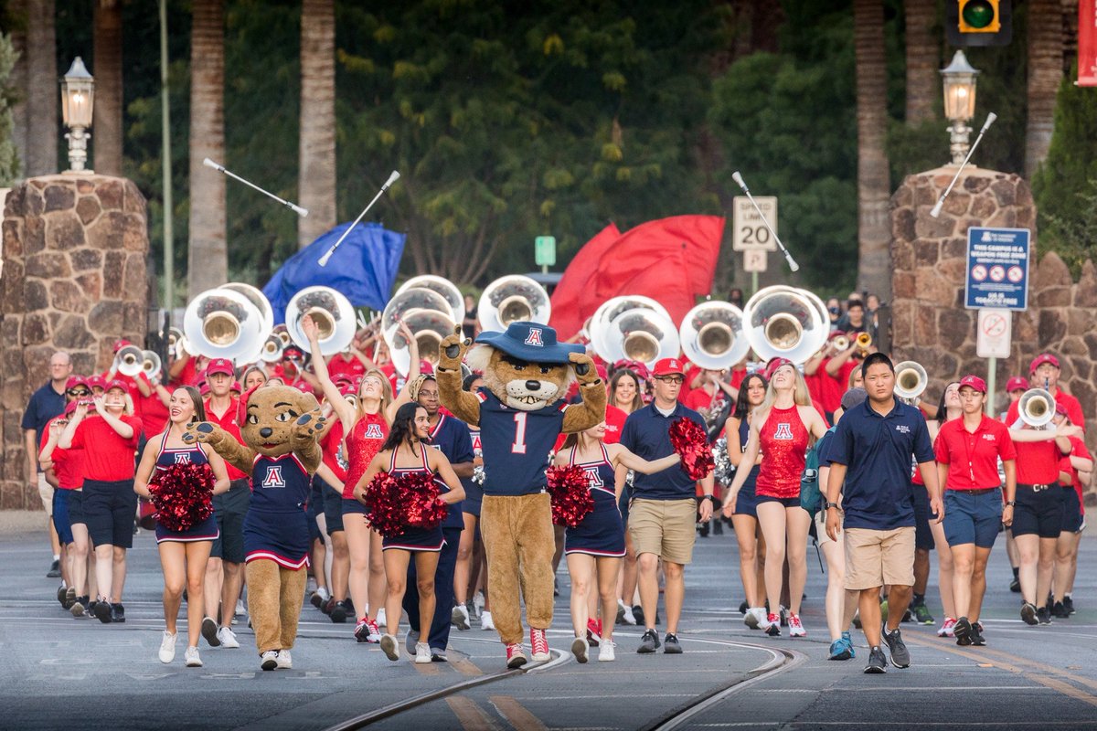DrRobertRobbins's tweet photo. Great turnout for #BearDownFriday in support of @ArizonaFBall and @AZAthletics yesterday. Looking forward to hosting the NAU Lumberjacks and @NAUPresident at our annual Hispanic Heritage Game this evening! #BearDown #DesertRising 

Gameday information: https://t.co/cOq5zqYo7j https://t.co/3H0w5o03Jd