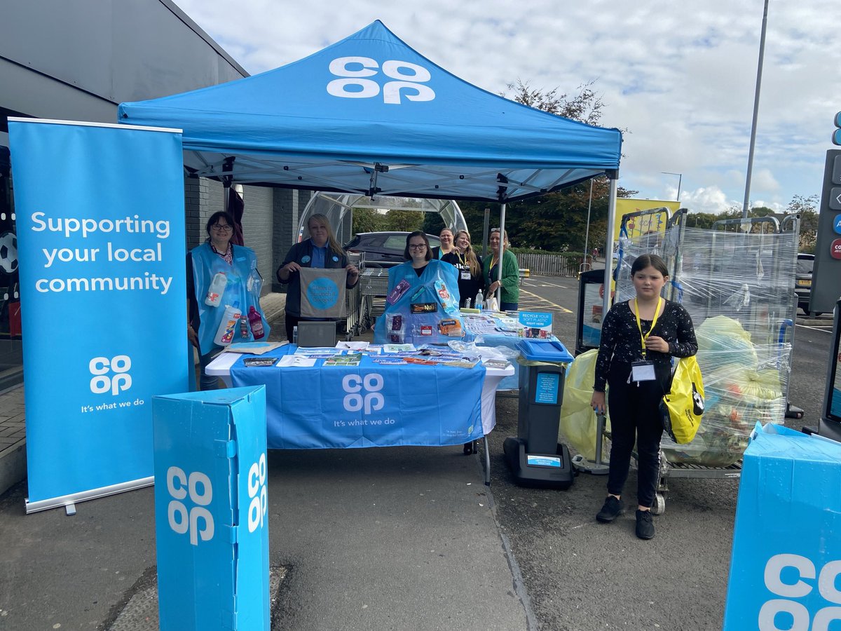 AshfordMaria's tweet photo. Great day talking to customers around all things sustainability. Lots of soft plastics collected to be recycled from the Stepps community. Thank you to @ruthhall1 @Ccmeadow1 @NorthernCorrid1  @JackieBakerCoOp and @IslaMcMillan1 for your support. @Garywilliams119 @maria_dryburgh https://t.co/UZRdSHac1S