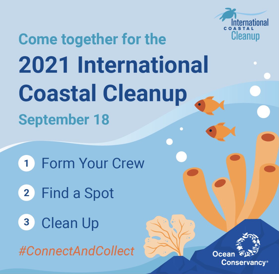 Jade Pettyjohn (@jadepettyjohn) on Twitter photo Today is the day! <a href="/OurOcean/">Ocean Conservancy</a> 2021 #InternationalCoastalCleanup has begun! Show your “devocean” and reconnect with your waterways in 3 easy steps:
1️⃣ Form your crew
2️⃣ Find a spot
3️⃣ Clean up
Learn how you can #ConnectAndCollect this ICC. signuptocleanup.org Today is the day! <a href="/OurOcean/">Ocean Conservancy</a> 2021 #InternationalCoastalCleanup has begun! Show your “devocean” and reconnect with your waterways in 3 easy steps:
1️⃣ Form your crew
2️⃣ Find a spot
3️⃣ Clean up
Learn how you can #ConnectAndCollect this ICC. signuptocleanup.org