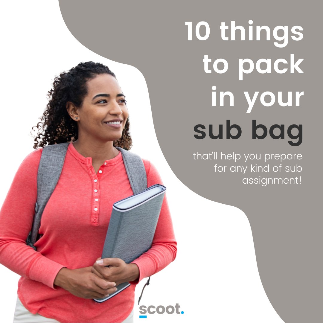 scooteducation's tweet photo. Have you ever gone on a trip without packing a single thing? 🎒 😰 Probably not!

Treat your subbing assignments the same way. Every day can be like a mini trip full of unexpected events. Here are 10 things to pack in your sub bag of tricks to be prepared https://t.co/2nxp7Kus6x https://t.co/sAiyy9FK0d