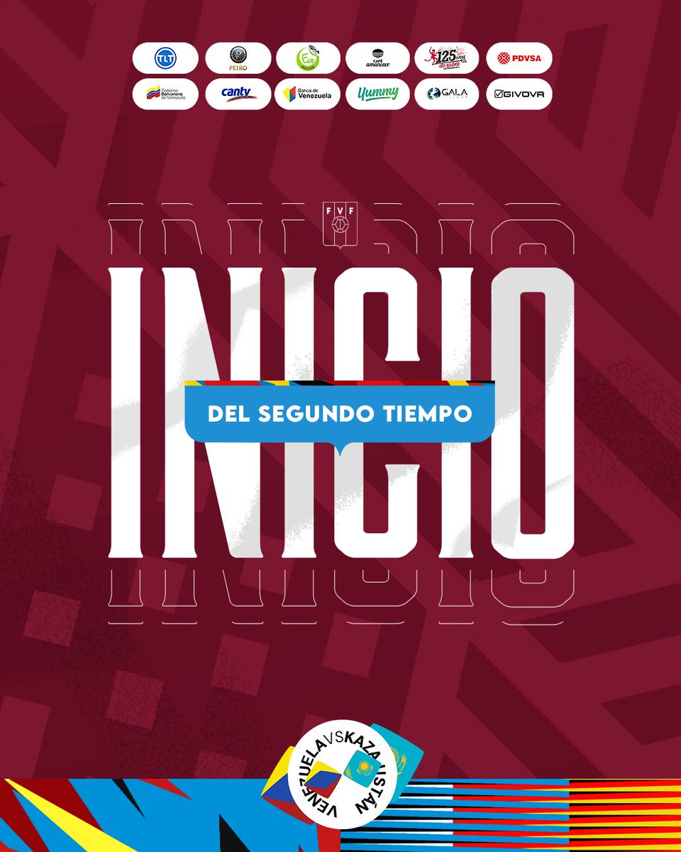 FutsalFVF's tweet photo. ⚽️ ¡Inicia el segundo tiempo!

Venezuela 0-1 Kazajistán

#SomosVinotinto #VINOTINTOxTLT #FutsalWC https://t.co/gL7SatNPUv