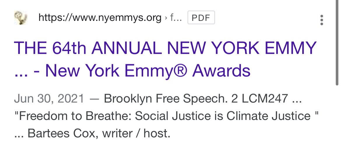 Unsure how anyone shares news like this but, a project I designed a couple years ago was nominated for an Emmy this year. S/o to my environmental justice community for being so supportive as we built #FreedomToBreathe. This nom is a win for us all ❤️  pbs.org/wnet/peril-and…