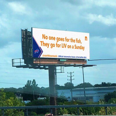 NorthtownAuto's tweet photo. We all know no one goes for the actual game π€· #BillsMafia #290Billboard #OfficialAutomotiveDealer https://t.co/JyiHUZwx4p
