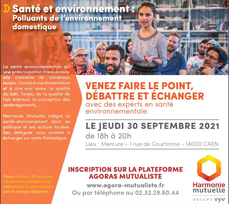 « Être acteur de votre santé et agir sur le facteur Environnement qui l’améliore », Harmonie Mutuelle Calvados vous accompagne sur ce sujet le 30/09 de 18h à 20h !