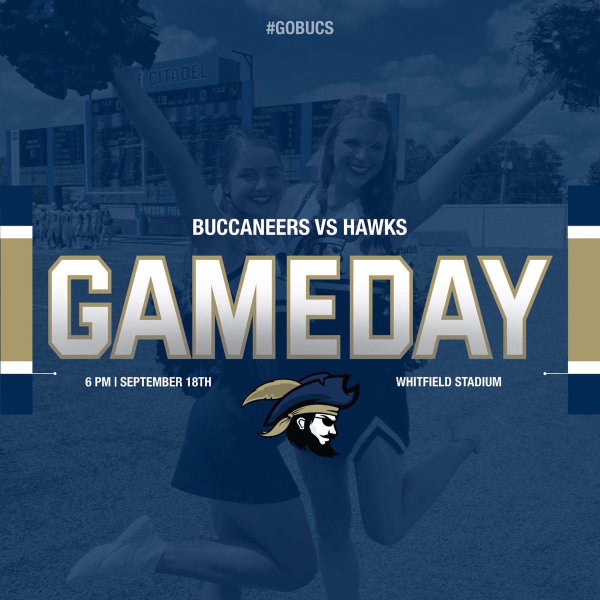 Cheer_CSU's tweet image. IT’S GAMEDAY! 📣 Come to Whitfield Stadium at 6:00 to cheer on the Bucs as they take on Monmouth University! 🏈

#csucheer #gobucs #charlestonsouthern #csu #JoinTheSeige