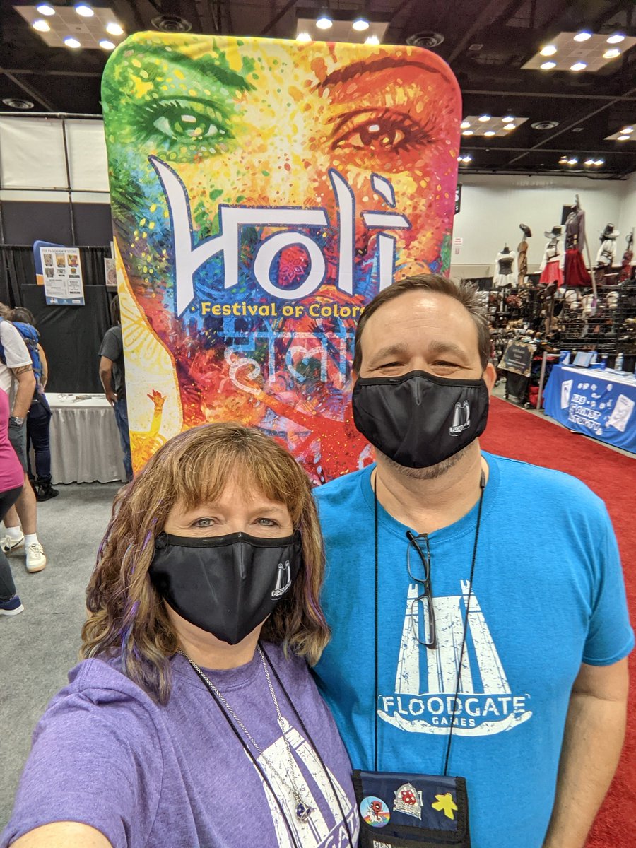 MeepleMovers's tweet photo. Really enjoying #GenCon this year. We're demoing for @FloodgateGames. If you're at Gen Con, stop by and see us at the booth on row 300. We'll introduce you to some awesome games https://t.co/mRR6mZ2ps7