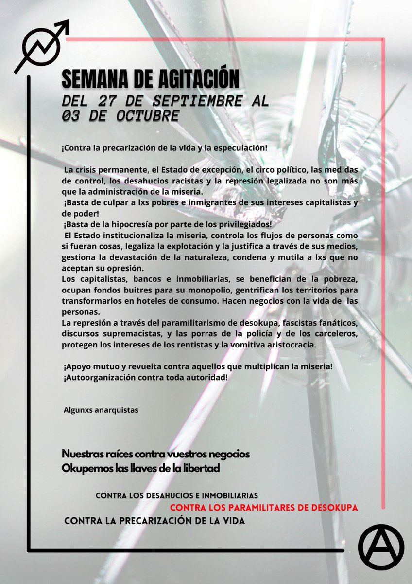 Interessant setmana d'agitació contra els desnonaments i la precarietat la que hi ha convocada del 27 de septembre al 3 d'octubre ⬇️
barcelona.indymedia.org/newswire/displ…