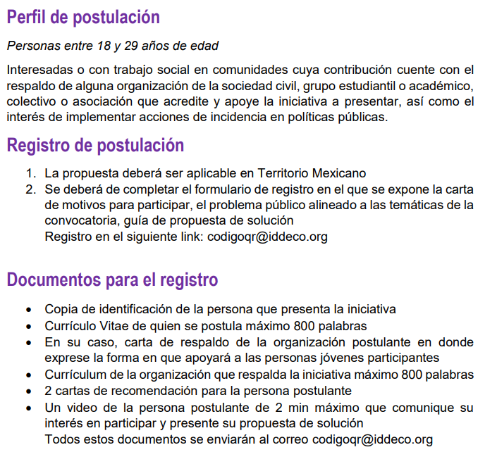 IDdeco_'s tweet photo. Regístrate #Convocatoria Proyecto #CodigoQR 2.0 Convoca #IDDECO @RedCivicaMx y @IEEM.
Presenta 1⃣iniciativa de solución a un problema de interés público en tu🏙️.La propuesta seleccionada podrá recibir $10mil💵y acompañamiento de personas expertas. Info:https://t.co/XSFKuEpEYW https://t.co/VmY493AEtK