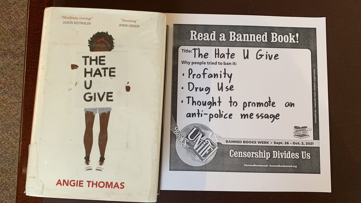 theeldercap's tweet photo. #BannedBooksWeek is coming up soon and my library has put up displays of banned or attempted-to-be-banned books, and seeing as we’re reading children’s lit which often has discussions of censorship around it, i thought i’d share! #ECLobel https://t.co/6nmgkYpPIB