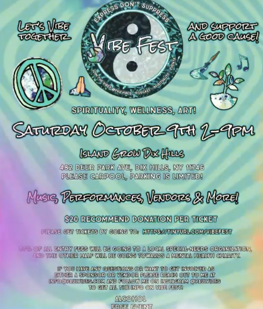 Don’t miss out!!
tinyurl.com/vibefest