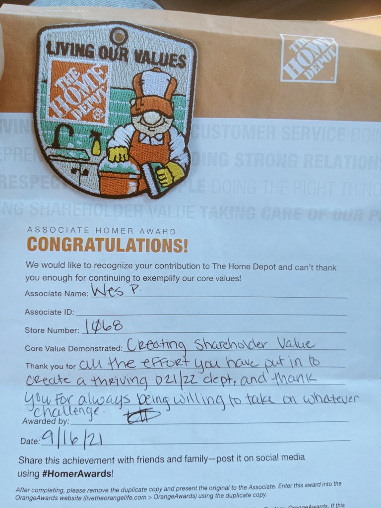 Starting on days in D21, then moving to nights for D38, I received a few Homers... Most on dayshift. Supervisor now, back in D21, they're few and far between but I cherish each one. So far, none as much as this, my first milestone- earned my Platinum! Keep pushing for diamond!