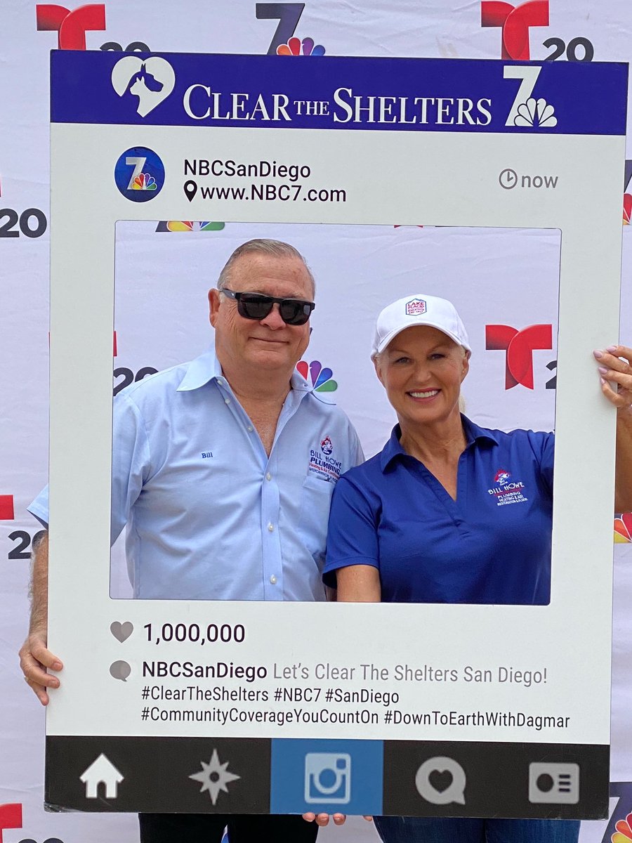 BHowePlumbing's tweet photo. We're all set up and ready to see you! Stop by our #CleartheShelters booth TODAY and take home some pet goodies too! π
#NBC7 #PetAdoption #BillHowe #SanDiego https://t.co/Y8EZDjR8cq