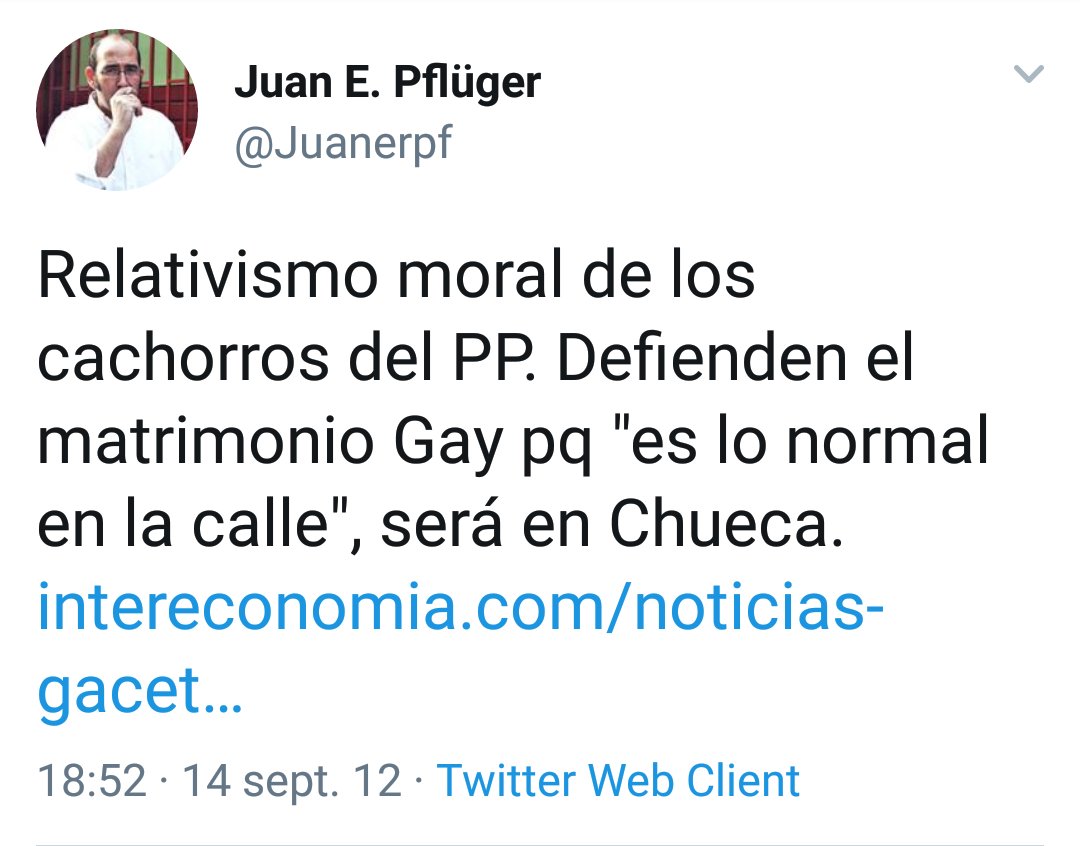 _Gafas_y_reloj_'s tweet photo. Ahora que #Chueca es TT, viene muy bien recordar lo que decía sobre ese barrio Juan Plfüger, actual jefe de prensa de VOX. https://t.co/tOchzANqRj