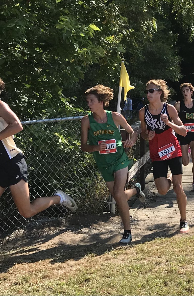 NR_RaidersXC's tweet photo. @JackMoo98156458 is on fire! School record time earlier this week and today he is the race CHAMP at New Prairie! This picture was taken about a mile into the race. By the last mile, he was all alone. Congrats Jack! https://t.co/1ixXJIvFhF