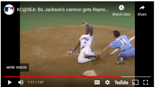 MLeonKwan's tweet photo. @Markgubicza @BoJackson Looks clearly - that he is out!!!
What is so remarkable about this play, H. Reynold had a running start from 1st as he was attempting to steal 2nd.
#PerfectThrow https://t.co/P7Xzv8ZF6x