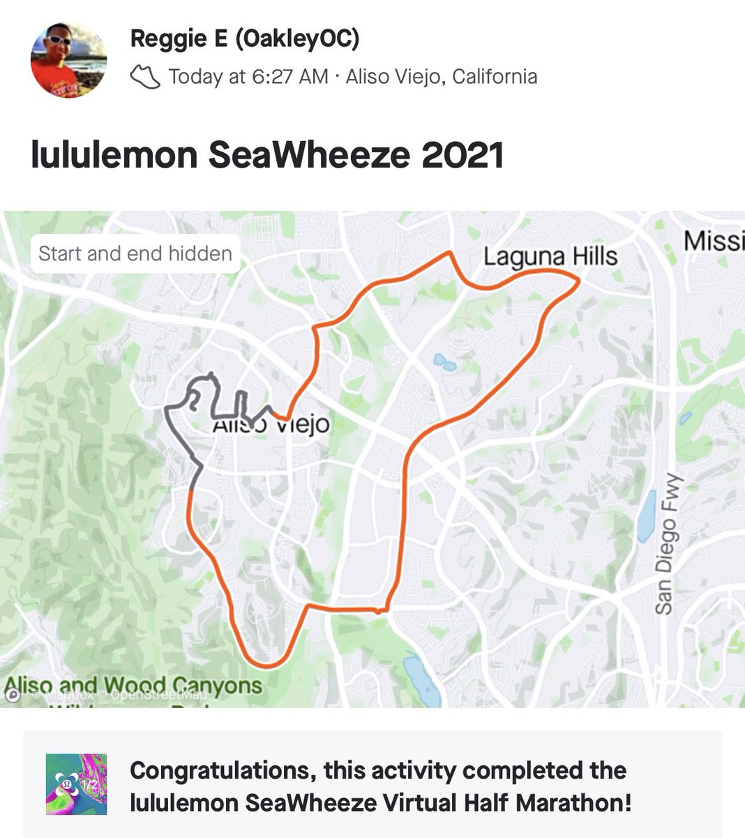 OakleyOC's tweet photo. 4,000 calories burned for the @lululemon @SeaWheeze this morning. I need more practice with my cursive writing/running skills 🏃🏻‍♂️✏️ #lululemon #seawheeze #halfmarathon #running https://t.co/oUecigYvPK