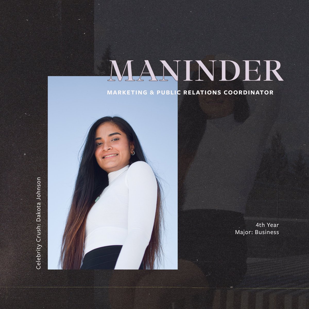 Last but not the least, meet our External Team! 💸💗 (the marketing monkeys 🙈). Abi, Alex, Halima and Maninder work hard to market and promote Her Campus at SFU and ensure that the club has all the financial support we need 🥰.