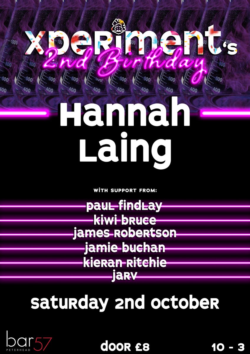 <a href="/HannahLaingDJ/">Hannah Laing</a> is coming back for Xperiments 2nd Birthday🚨🚨

Saturday 2nd October
Entry £8