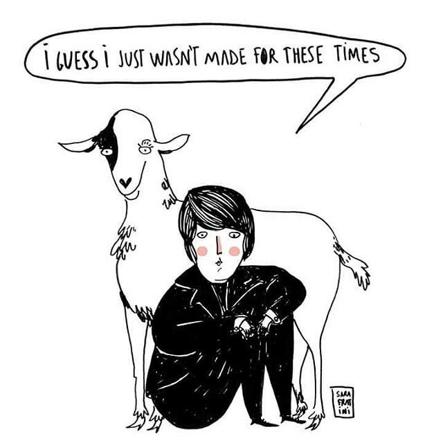 Brian Wilson guessing he just wasn't made for these times. An illustration by Venezuelan artist <a href="/sarafratini/">Sara Fratini</a>