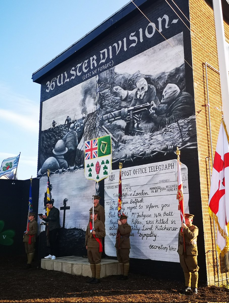 DavidBrooksMLA's tweet photo. Great #NI100 Fun Day at #Clonduff. All kinds of entertainment for the kids, live music & an excellent address by @JasonBurke87 on some #EastBelfast history as the refurbished 36th Ulster Div mural was dedicated. I was delighted to support the funding, well done all involved.👏🏻 https://t.co/78a9HiPH71