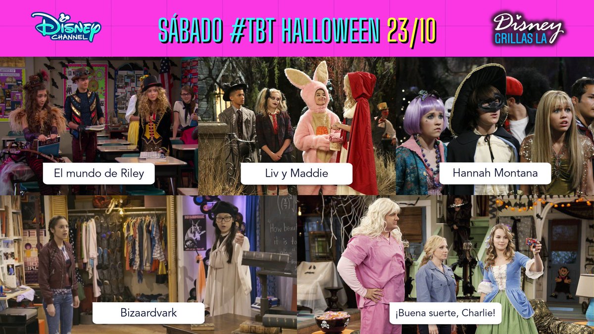 mundodymas's tweet photo. #Sustoctubre Los sábados de #TBT en Disney Channel LA serán temáticos a Halloween. Mañana no te pierdas:
23/10: Episodios de Halloween
✅ #ElMundoDeRiley
✅ #LivyMaddie
✅ #HannahMontana
✅ #Bizaardvark
✅ #BuenaSuerteCharlie
🇵🇪 12pm
🇦🇷🇨🇱🇲🇽🇨🇴🇧🇷 2pm
🇻🇪 3pm https://t.co/QixCbH86an