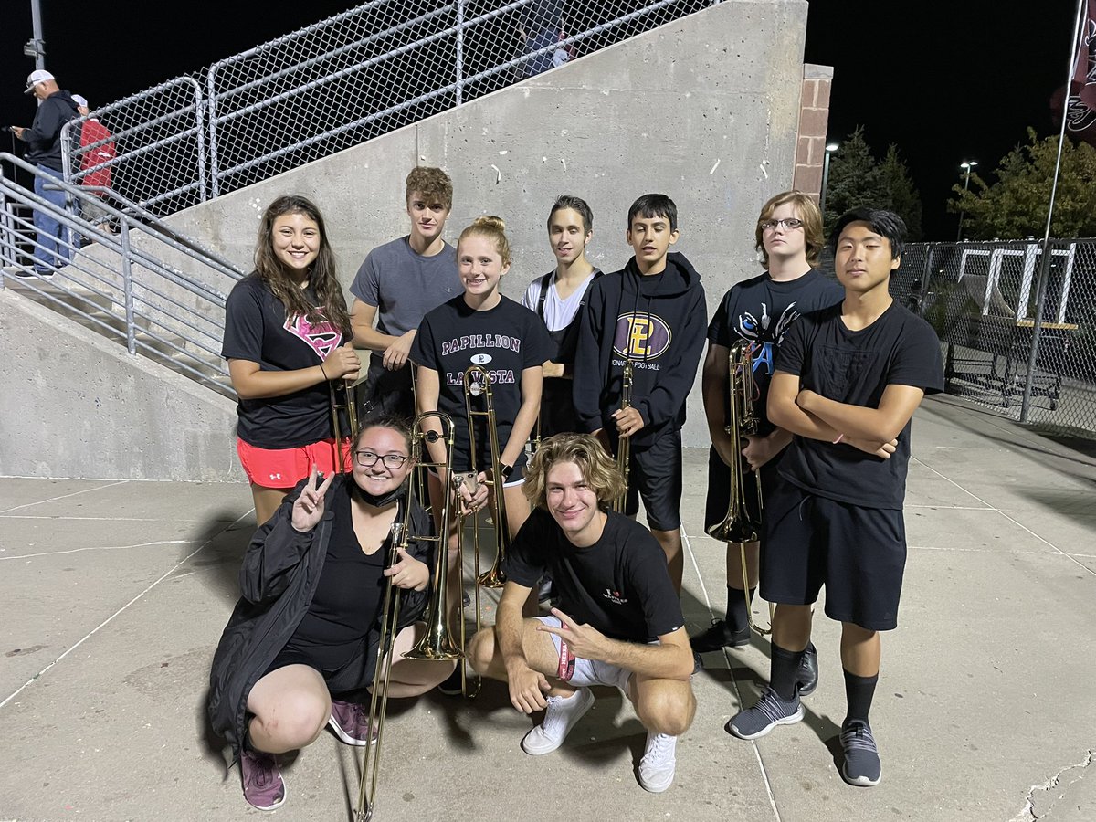 the bones think it is so cool that ppl play football at our marching band performances to entertain the audience. thank you, football players, for all the support.