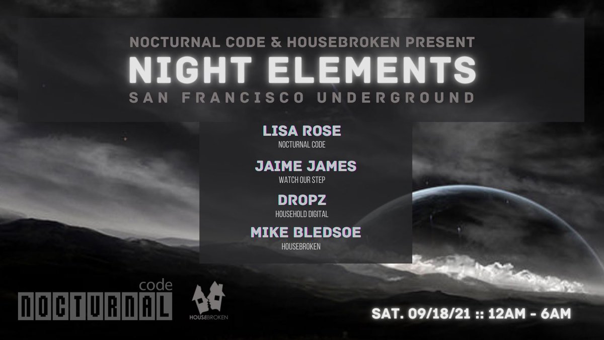 NOCTURNAL_code's tweet image. Tonight, NOCTURNAL code is happening 12am-6am - mailchi.mp/nocturnalcodes…