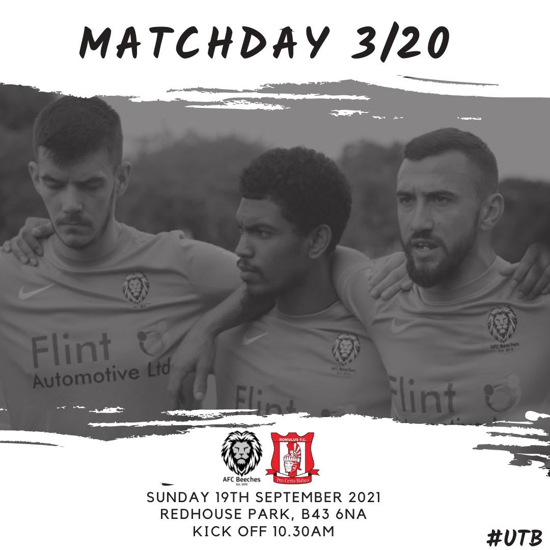 Tomorrow we take on a newly promoted side at home, should be a good encounter!

📅 Sunday 19 September

⌚️10:30am

📍 Red House Park, B43 6NA

🕴🏻Romulus Sundays

We can’t wait to see you there! 

#UpTheBeeches 🦁
