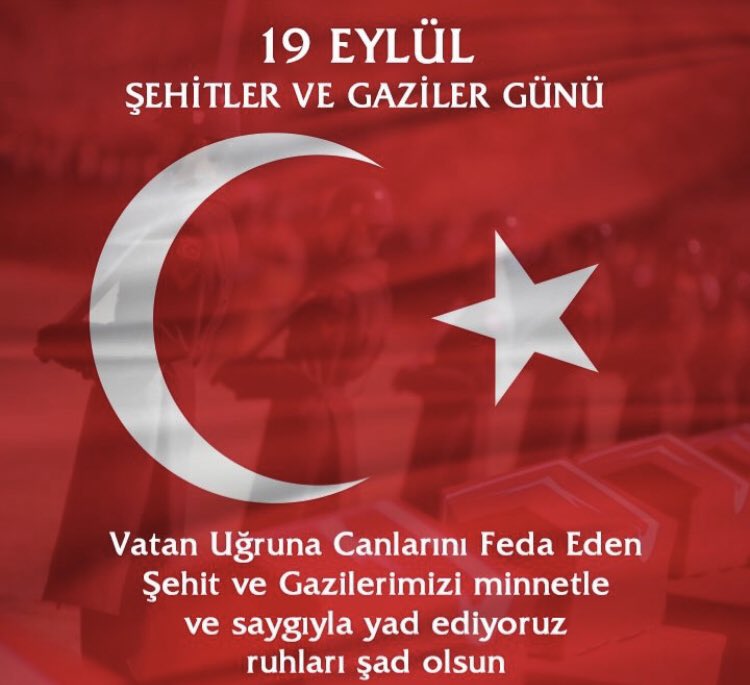Milletimiz, gazi bir millet; vatanımız, topyekün gaziler vatanıdır...

Osman Gazi'den, 
Gazi Mustafa Kemal Atatürk’e… 

Onur timsali  bütün kahraman Gazilerimize minnettarız. 

#19EylülGazilerGünü’müz Kutlu Olsun. 🇹🇷